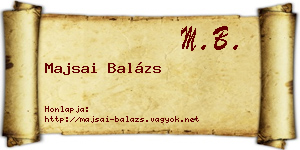 Majsai Balázs névjegykártya